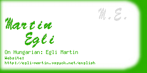 martin egli business card